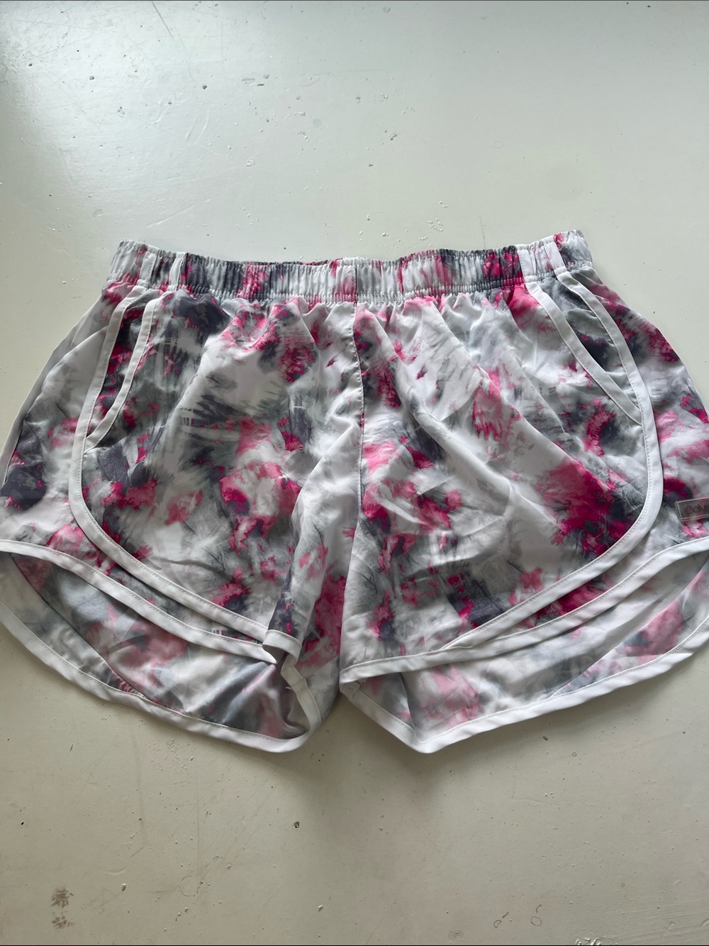 Calvin Klein Medium Elastic Waist Pull On Pink Grey White Athletic Shorts